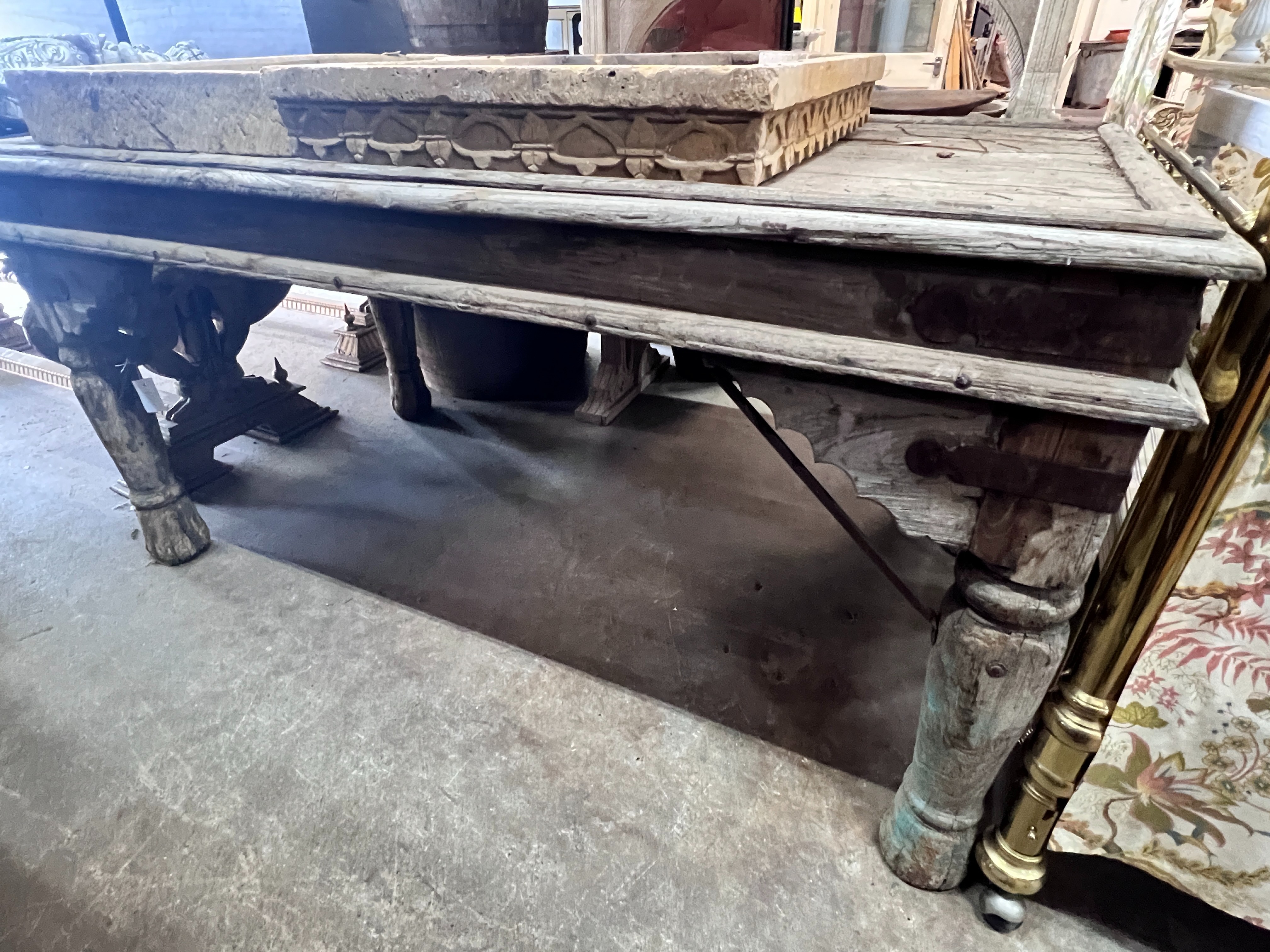 An Indonesian bleached hardwood serving table, length 180cm, depth 96cm, height 87cm